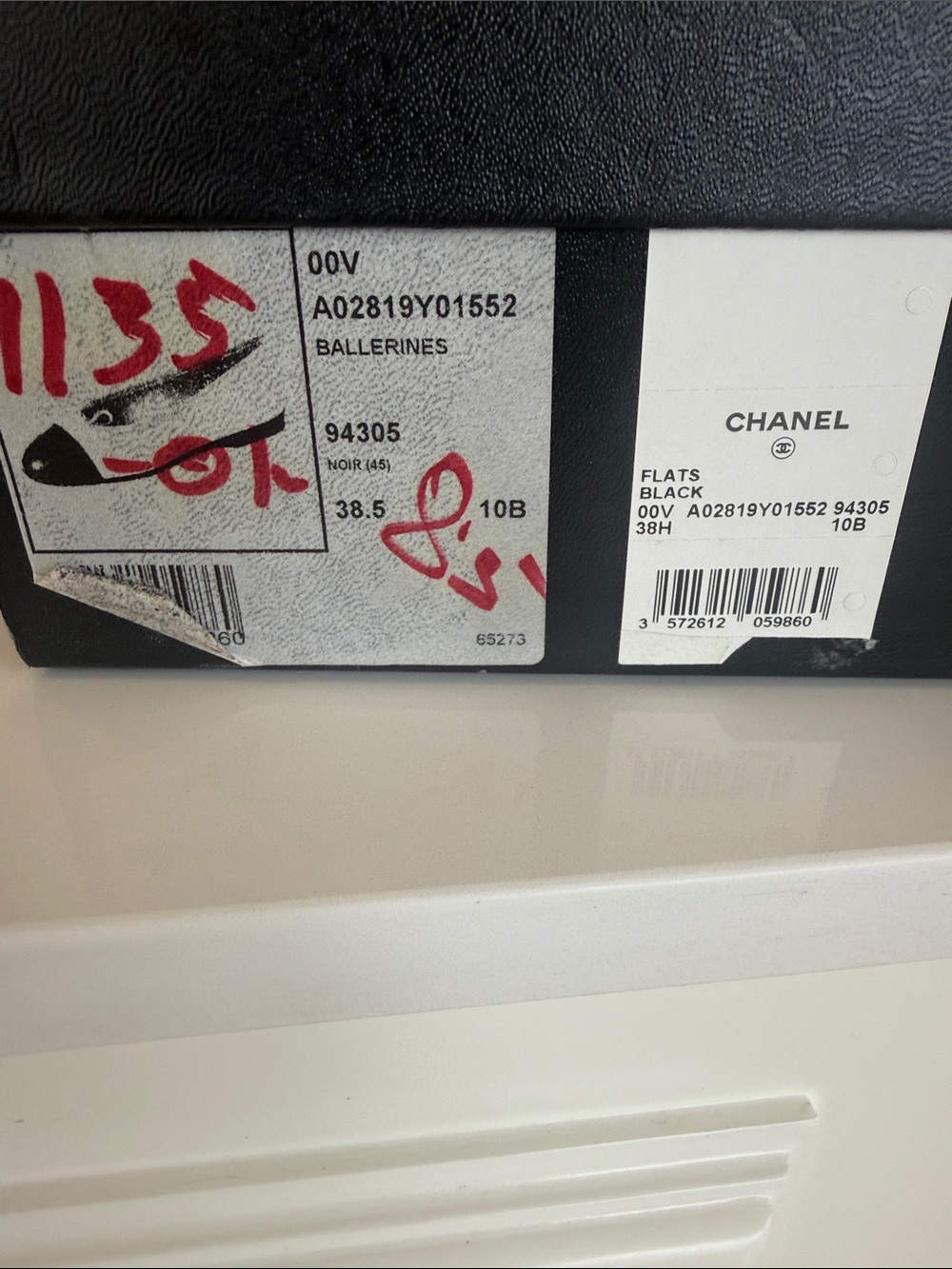 CHANEL Black Leather Cap-Toe Ballet Flats with Patent CC - Picture 10 of 13